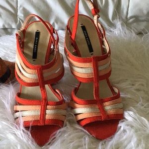 Tri-color Zara heels size 6